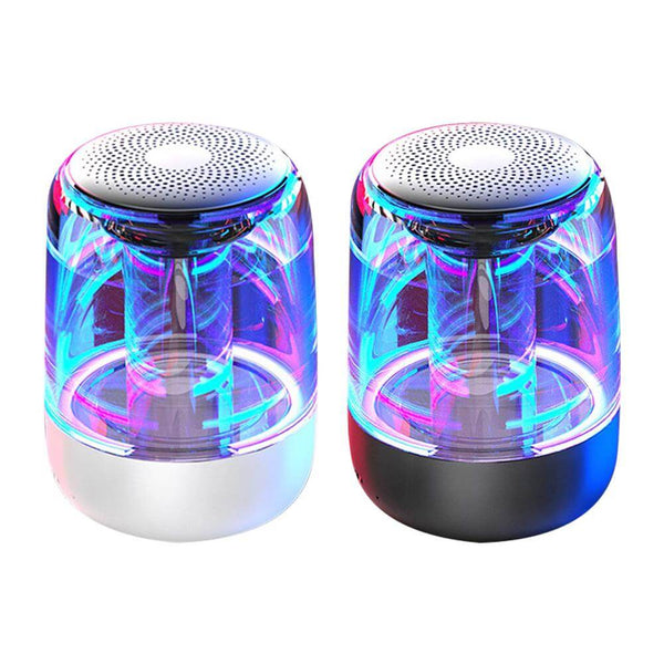 Vibrant Sound Bluetooth Speaker featuring colorful LED lights and dynamic design for powerful sound.