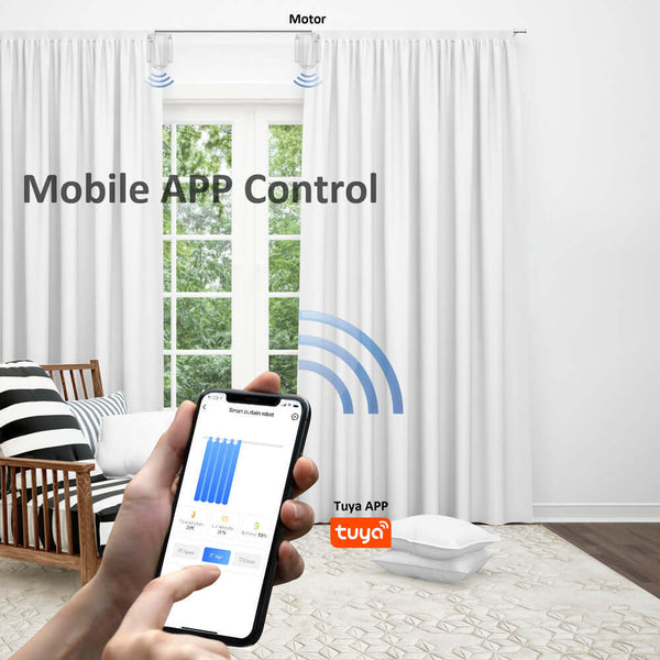 Smart Bluetooth Curtain System with mobile app control for effortless curtain operation.